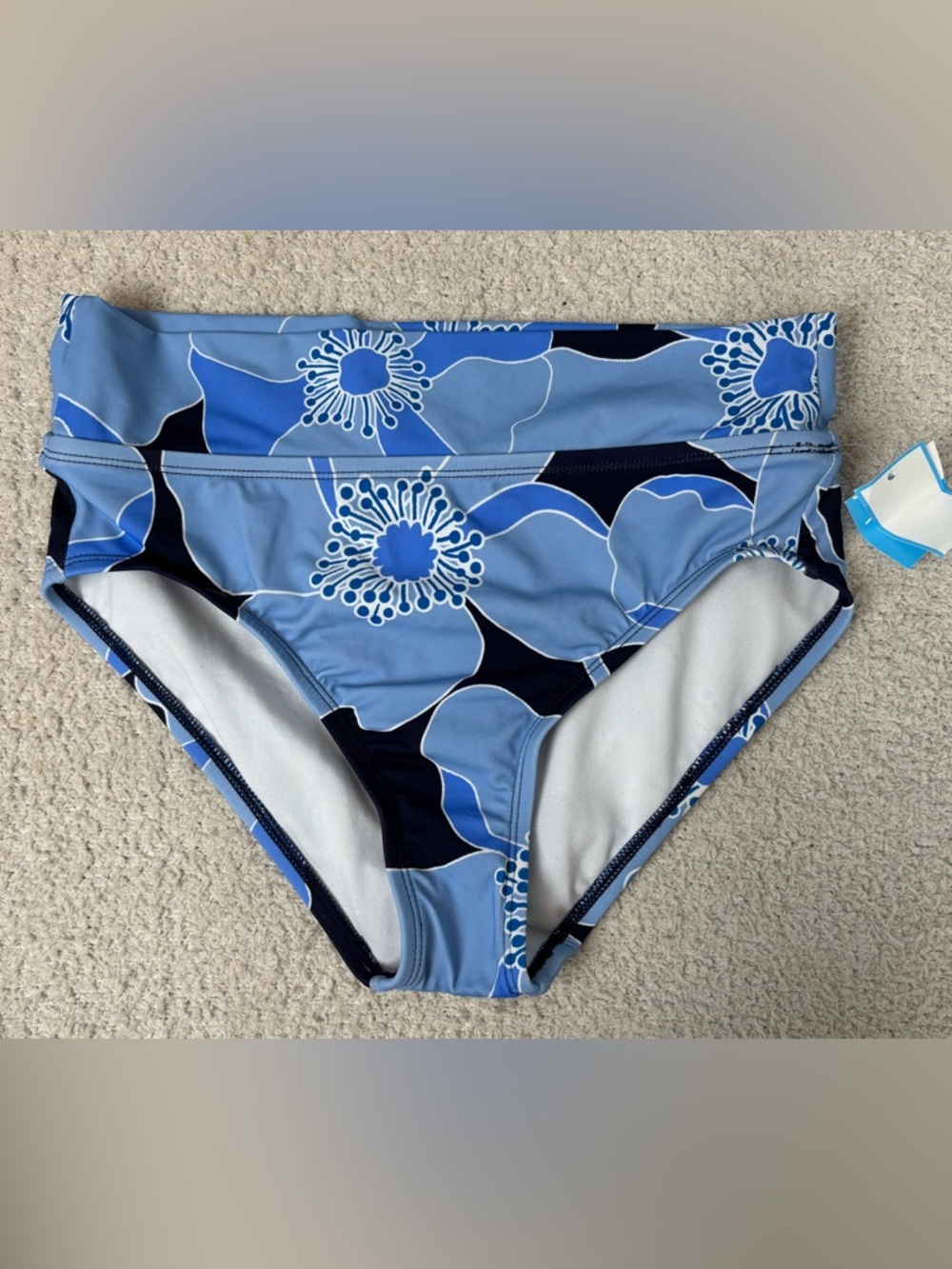 Draper James Bikini Bottoms Womens Small Blue Make It Poppy Convertible Hipster